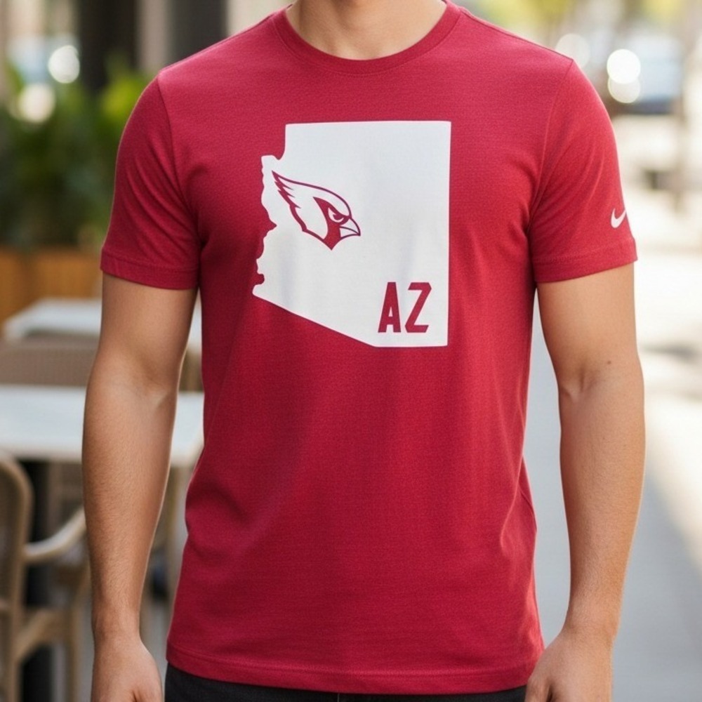 Nike NFL Arizona Cardinals Mens Large Red State Graphic Tri-Blend T-Shirt L